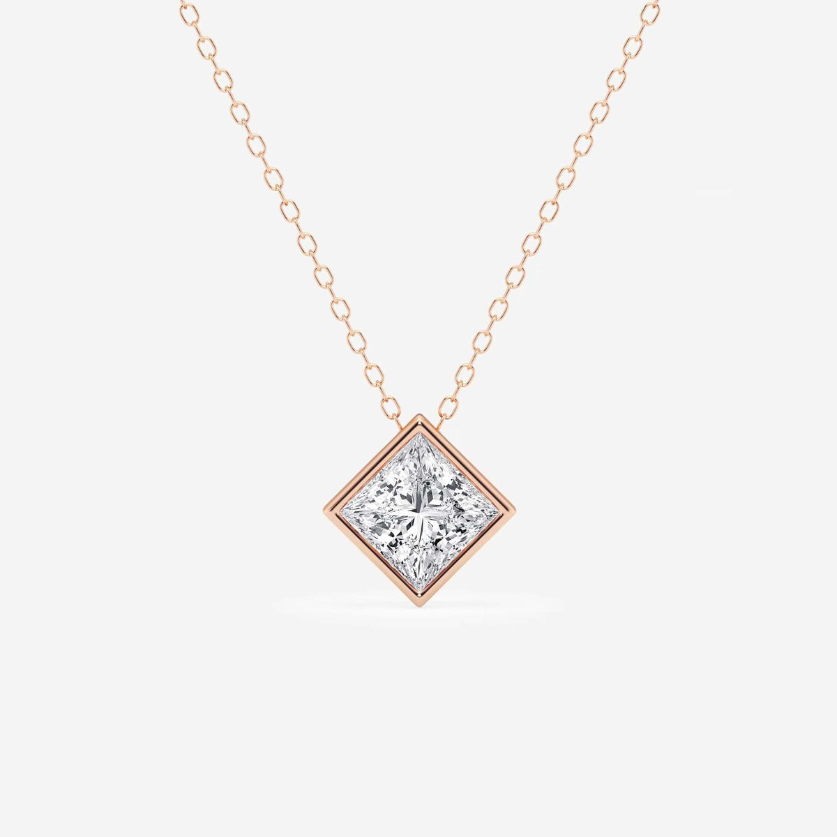Bezel-Set Lab Grown Diamond Solitaire Pendel | GBP002 | 472ec56166ef