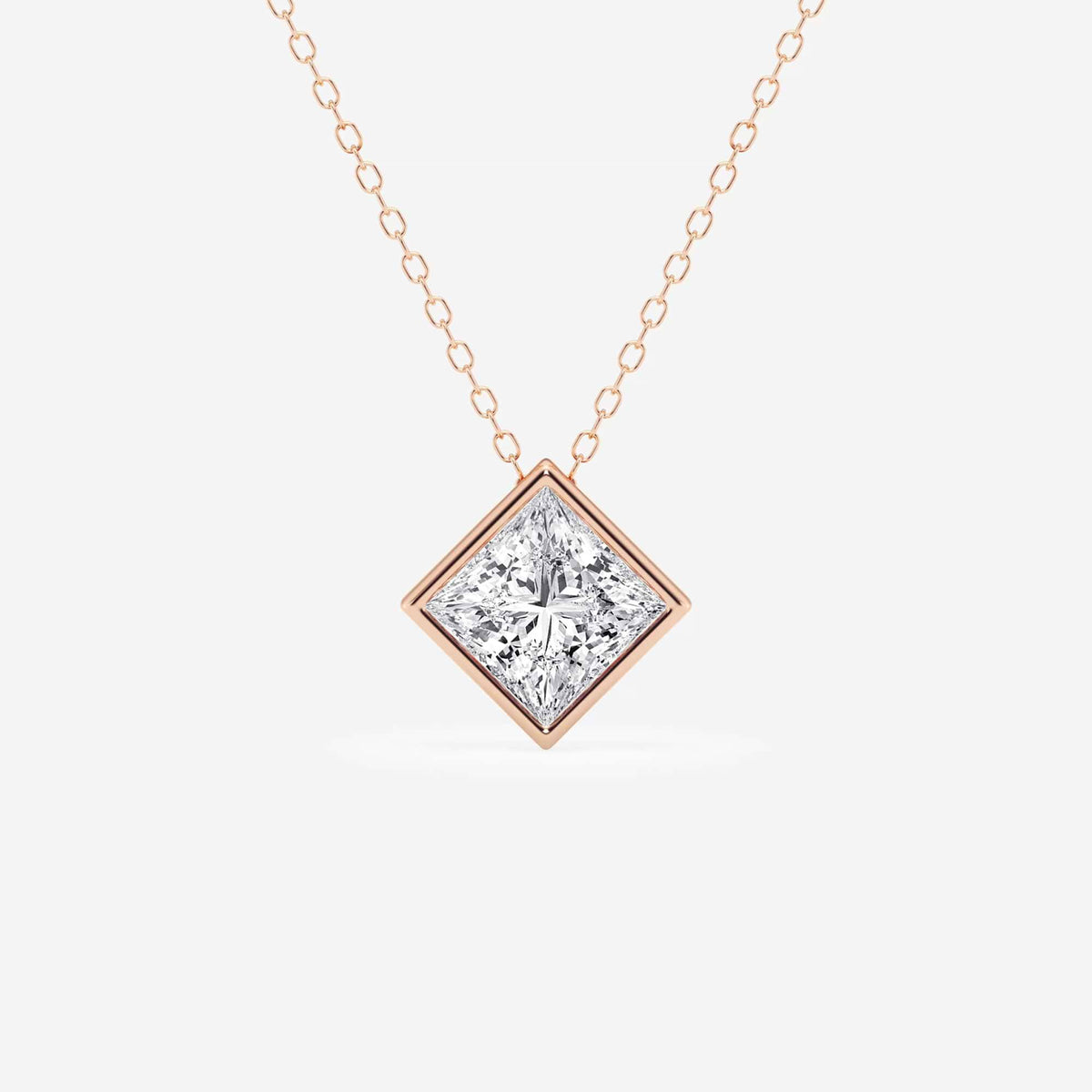 Bezel-Set Lab Grown Diamond Solitaire Pendel | GBP002 | 862d421854cb