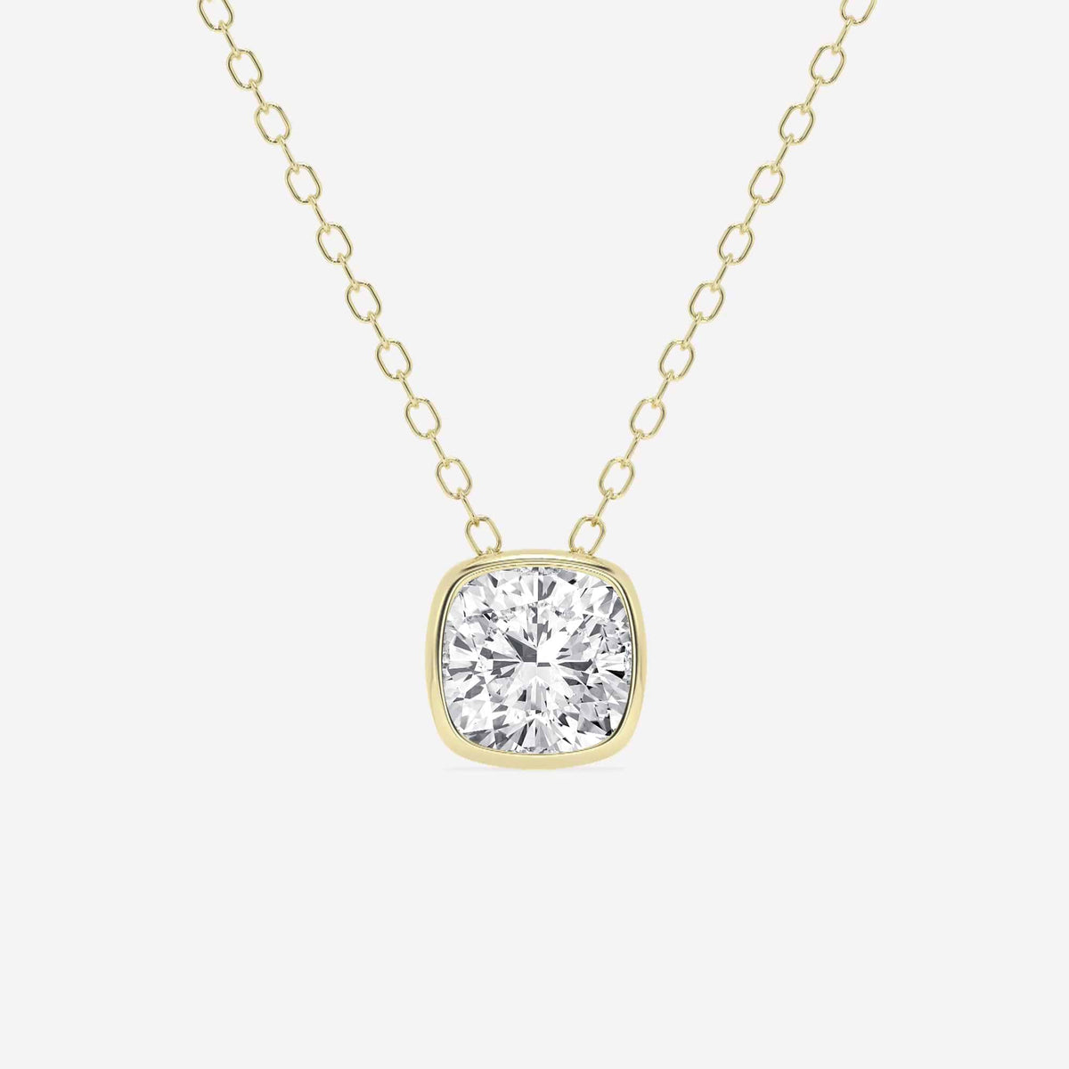 Bezel-Set Lab Grown Diamond Solitaire Pendel | GBP002 | c8faef96bac6