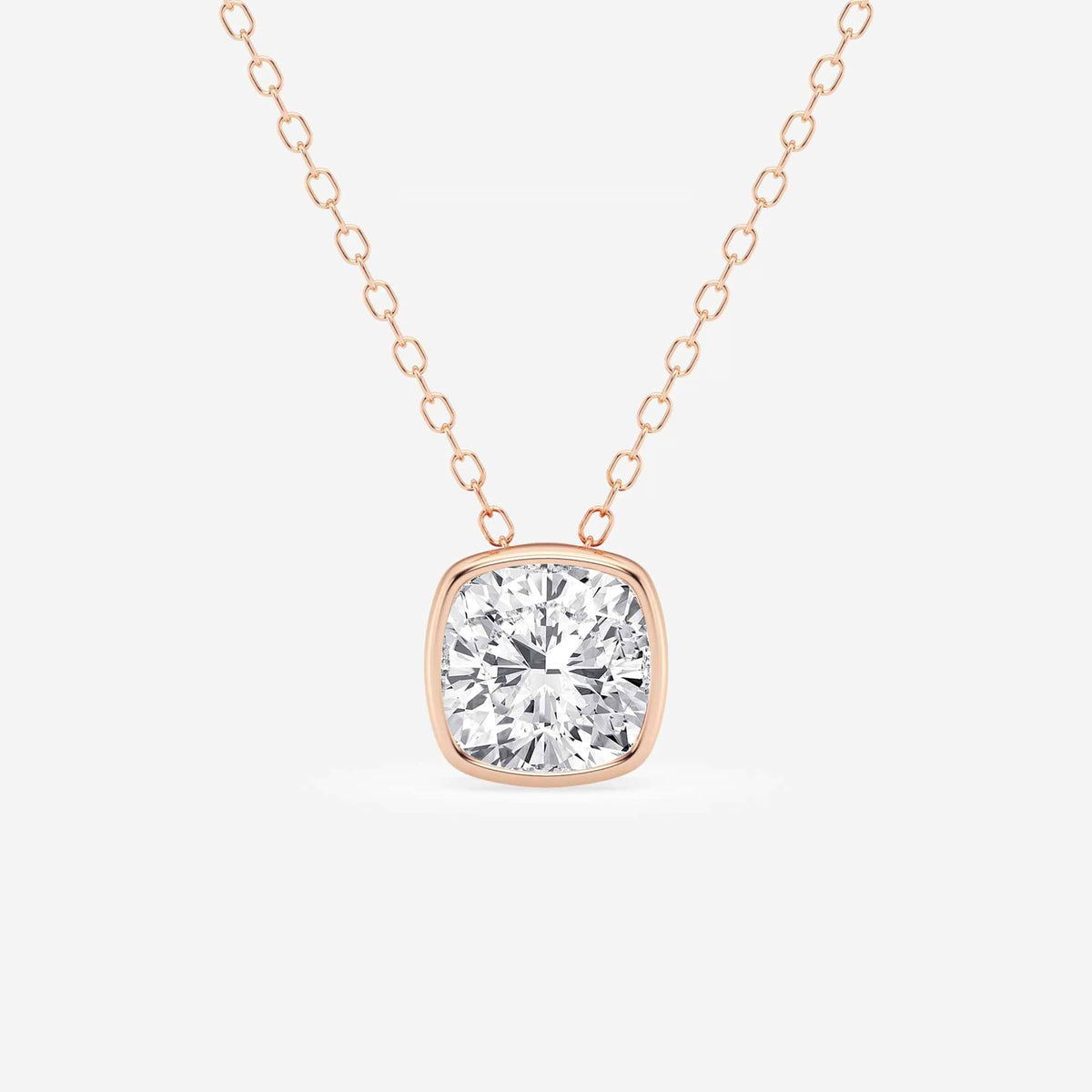 Bezel-Set Lab Grown Diamond Solitaire Pendel | GBP002 | b5924c93fddb