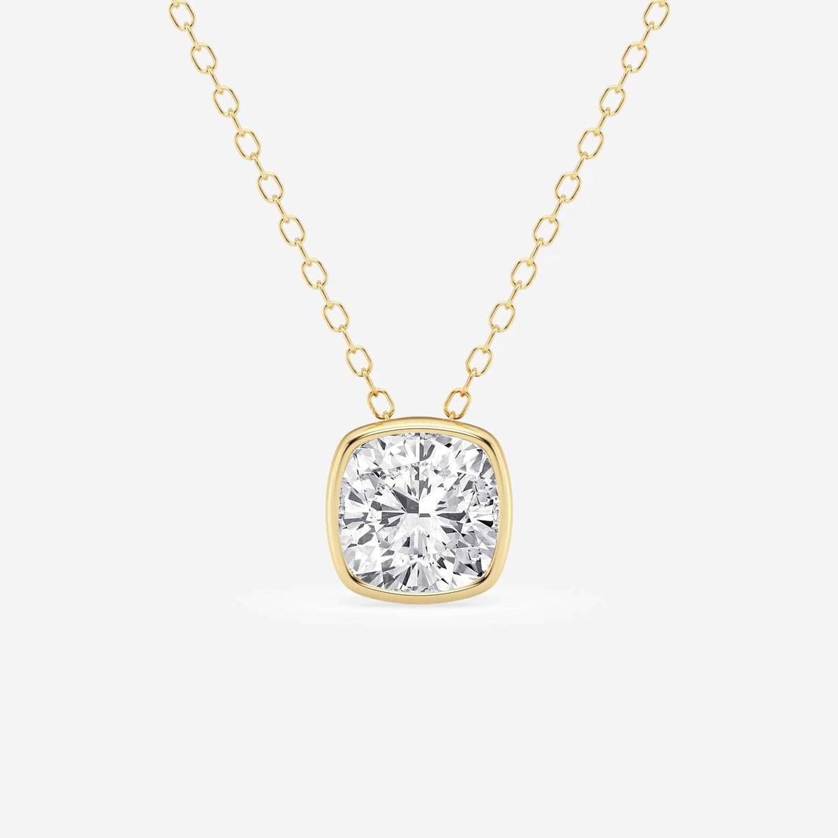 Bezel-Set Lab Grown Diamond Solitaire Pendel | GBP002 | bc700d586508