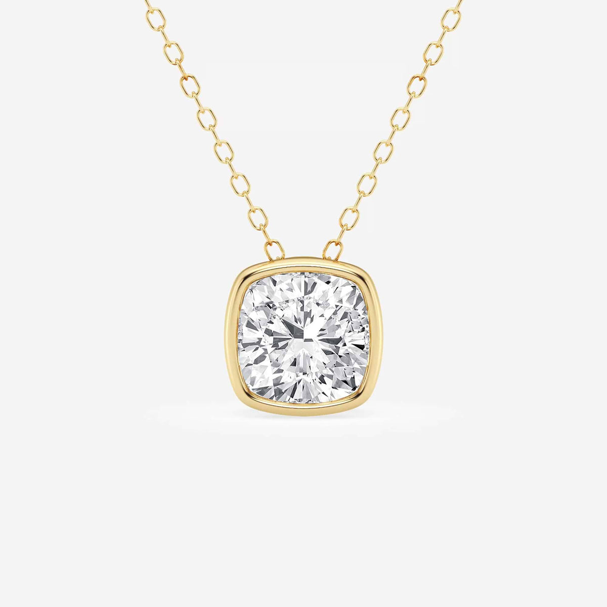 Bezel-Set Lab Grown Diamond Solitaire Pendel | GBP002 | ecbb8b1aafb0