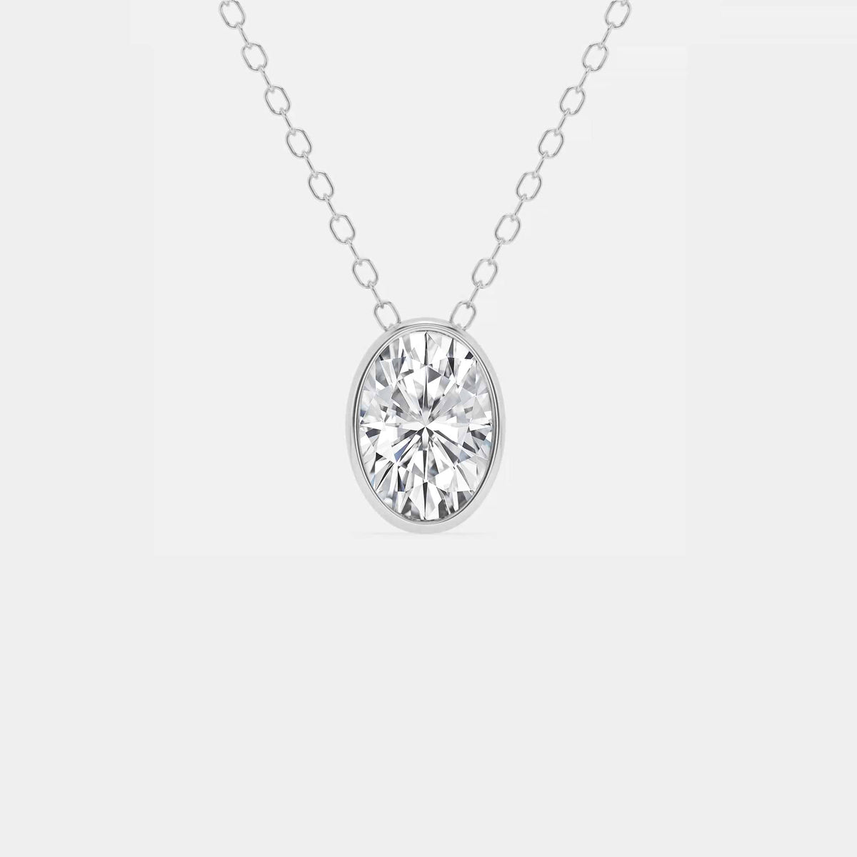 Bezel-Set Lab Grown Diamond Solitaire Pendel | GBP002 | 46e348c09f56