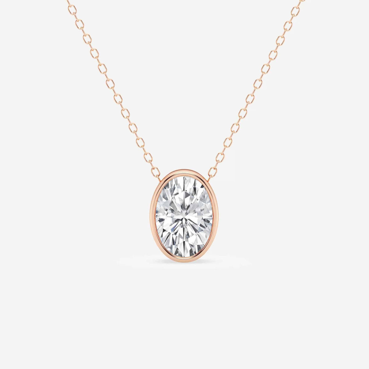 Bezel-Set Lab Grown Diamond Solitaire Pendel | GBP002 | fb19252d754d