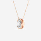 Bezel-Set Lab Grown Diamond Solitaire Pendant | GBP002 | image | 53901ac46408