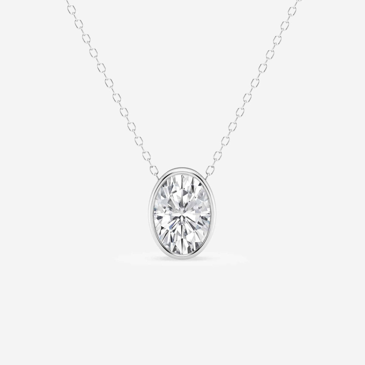 Bezel-Set Lab Grown Diamond Solitaire Pendel | GBP002 | a8e5ce02e81b