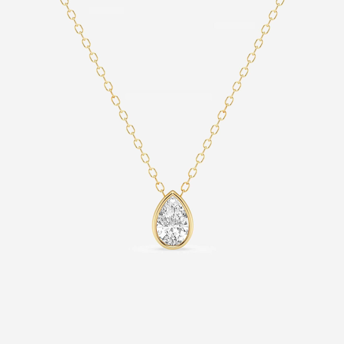Bezel-Set Lab Grown Diamond Solitaire Pendel | GBP002 | bff1c9b46d62