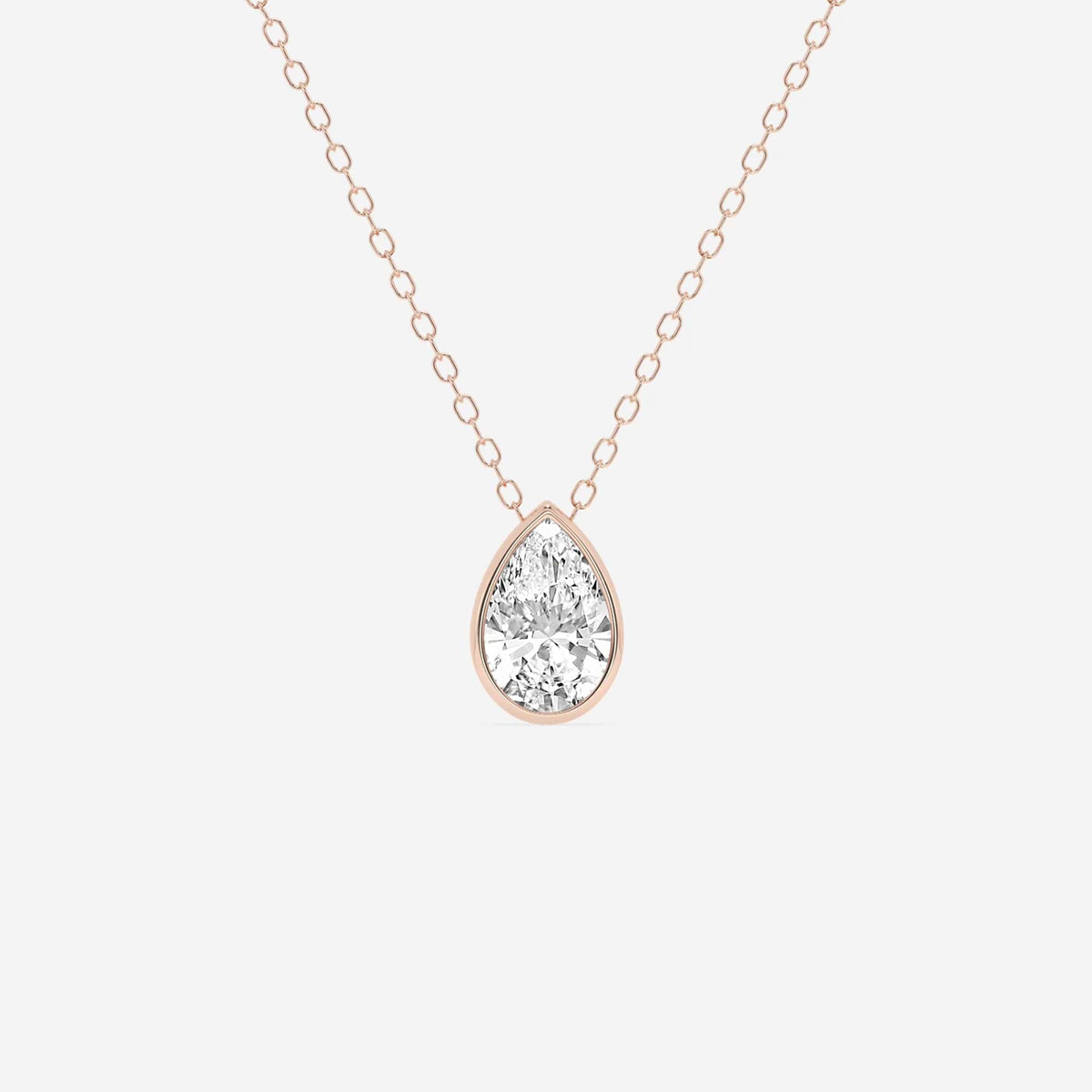 Bezel-Set Lab Grown Diamond Solitaire Pendel | GBP002 | 1cf297e7a1a0