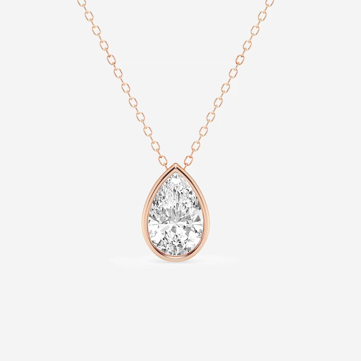 Bezel-Set Lab Grown Diamond Solitaire Pendel | GBP002 | aaba89be576c
