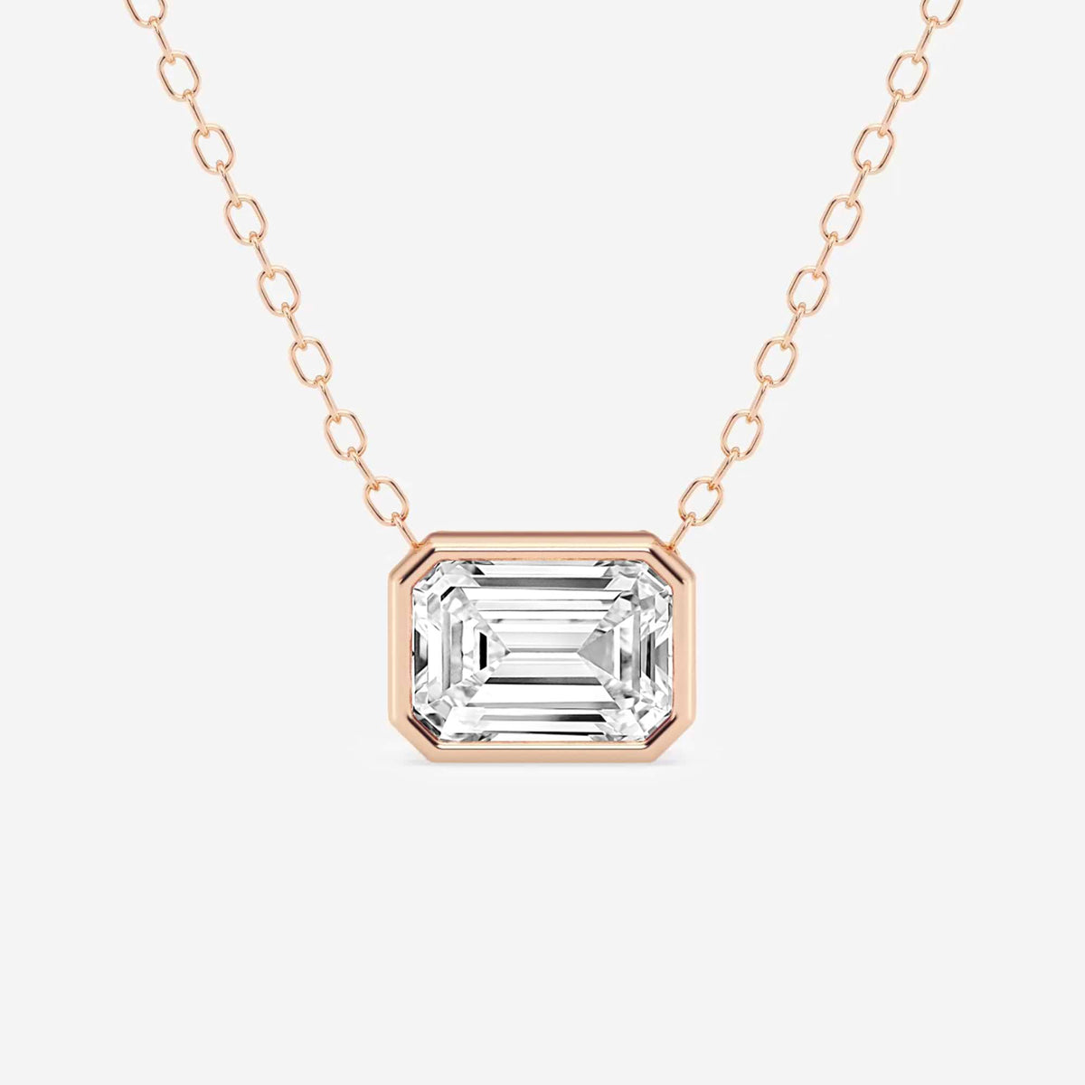 Bezel-Set Lab Grown Diamond Solitaire Pendel | GBP002 | 4528687baeba