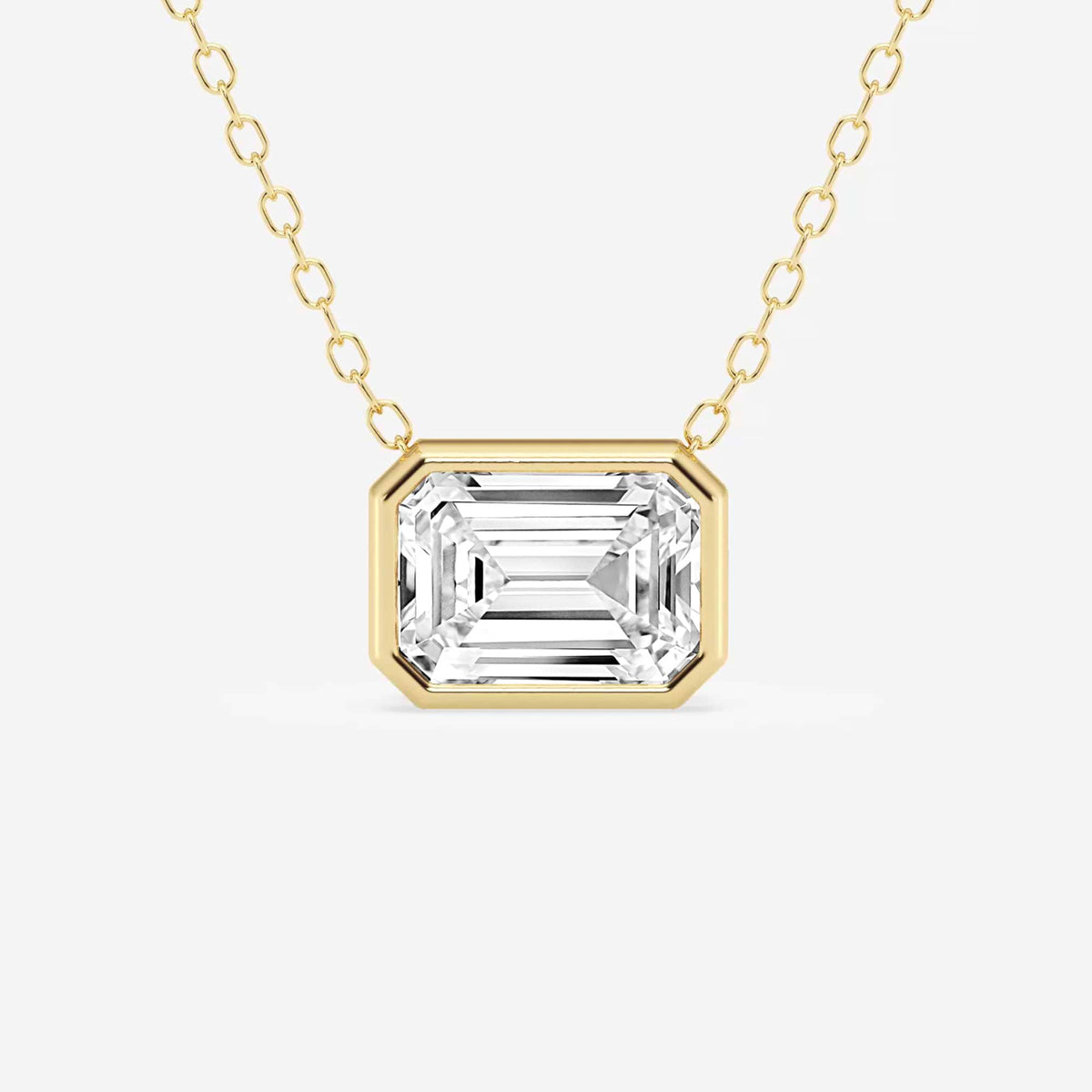 Bezel-Set Lab Grown Diamond Solitaire Pendel | GBP002 | 8886f2b6c5de