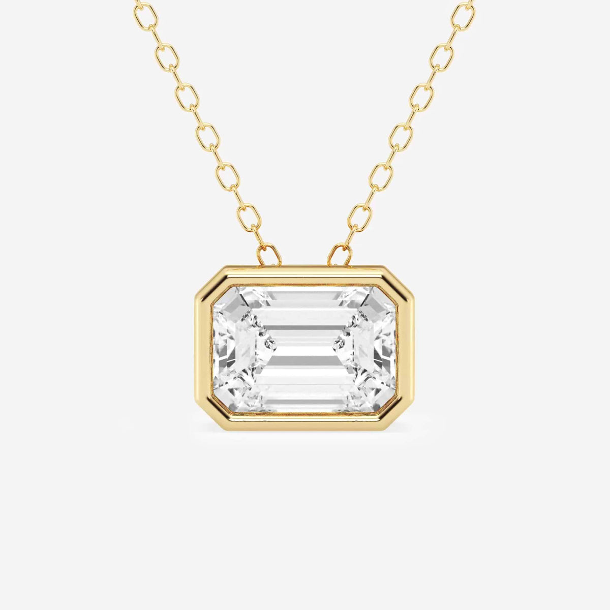 Bezel-Set Lab Grown Diamond Solitaire Pendel | GBP002 | f505224e1524