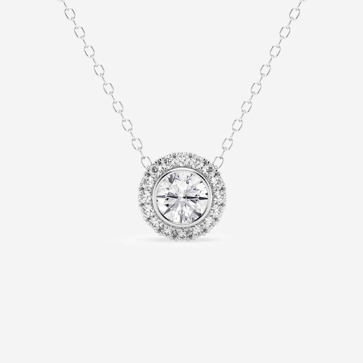 halo com cravação em aro, lapidação redonda — Pendente com diamantes de laboratório | GBP081 | 0ca2ba0a31b1