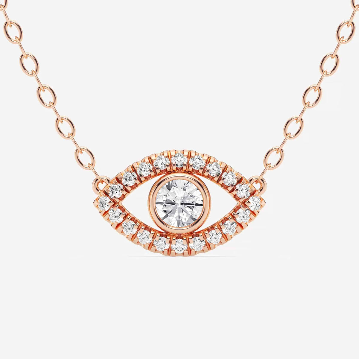 Rund Lab-dyrket diamant-onde øye-anheng | GBP052 | 5d8b80dd9859