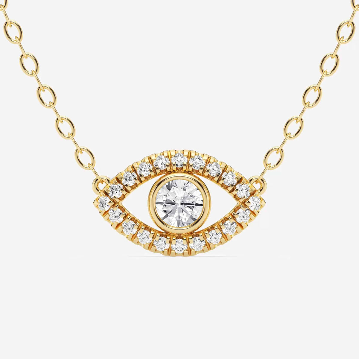 Rund Lab-dyrket diamant-onde øye-anheng | GBP052 | bc37e51f1369