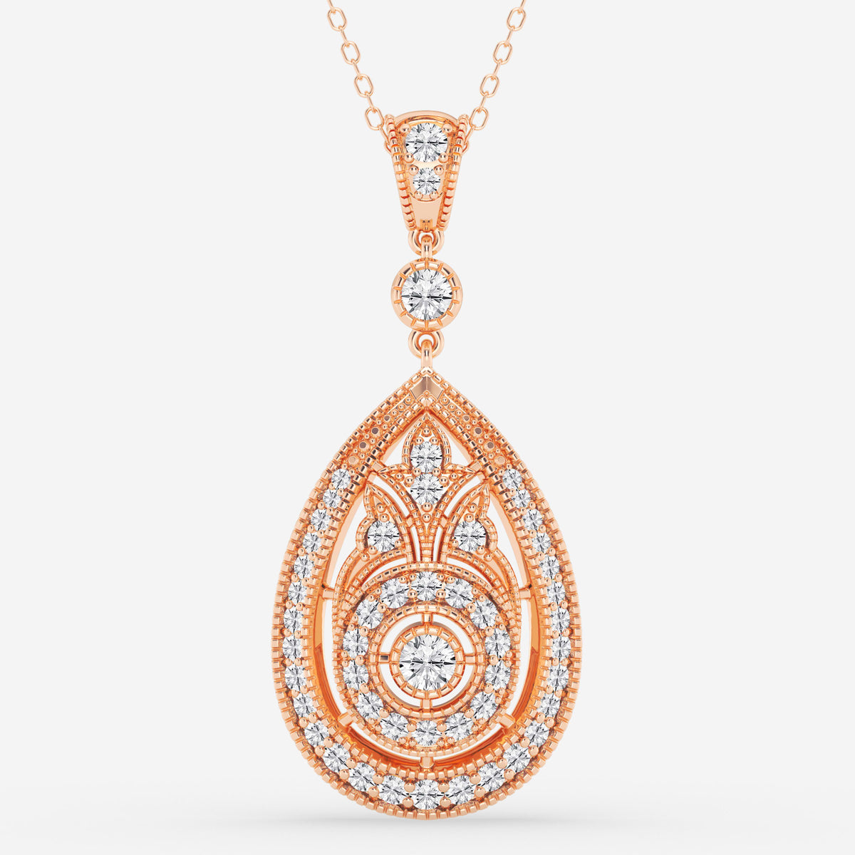 design vintage, lapidação redonda — Pendente com diamantes de laboratório | GBP072 | 799ff6554cbb