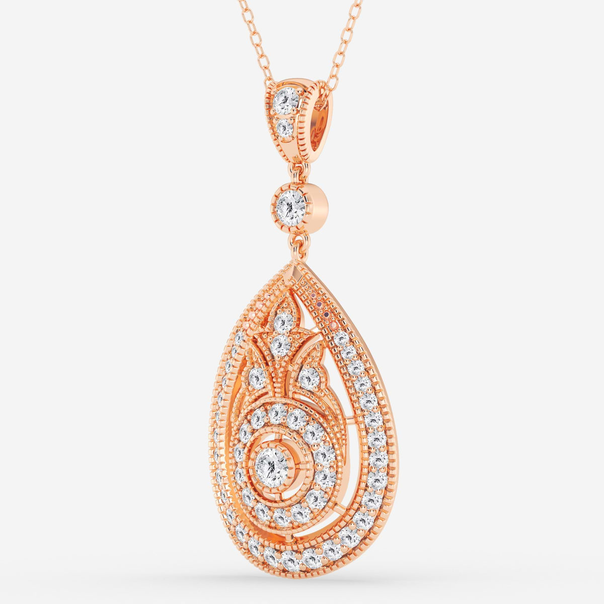 design vintage, lapidação redonda — Pendente com diamantes de laboratório | GBP072 | 328e12d16439