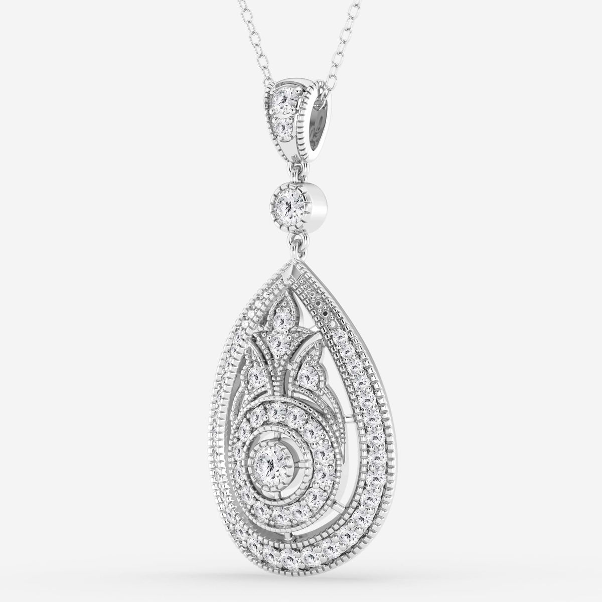 design vintage, lapidação redonda — Pendente com diamantes de laboratório | GBP072 | c28c50921fae