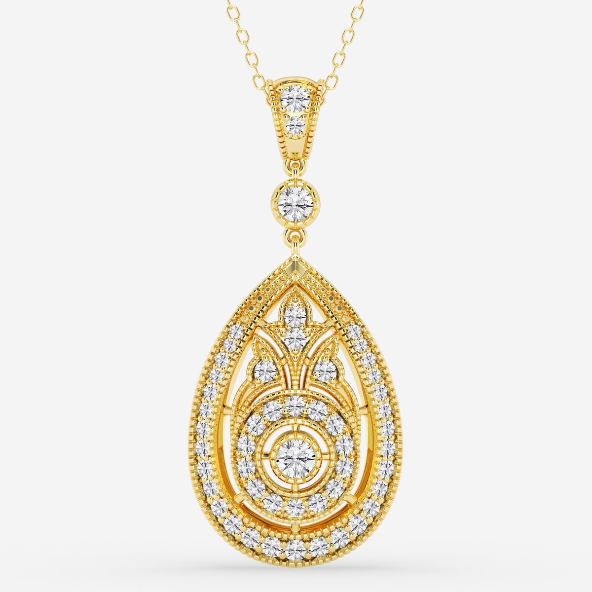 design vintage, lapidação redonda — Pendente com diamantes de laboratório | GBP072 | 7b4b9d1c77db