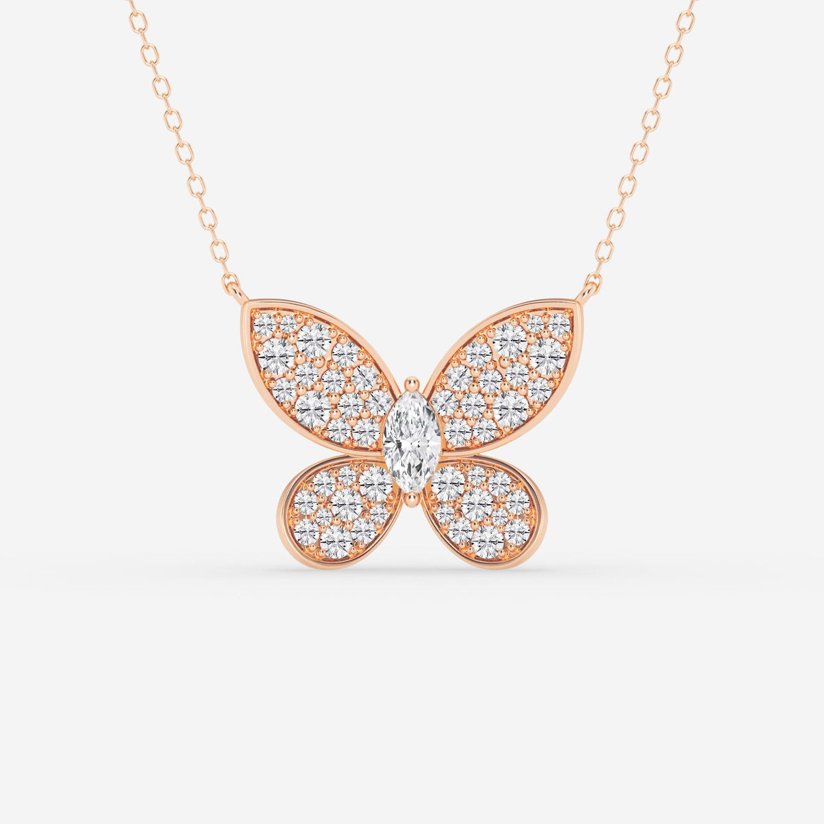 Wisiorek w kształcie motyla Marquise Lab Grown Diamond Petite Pave | GBP029 | 339dd0644c7e