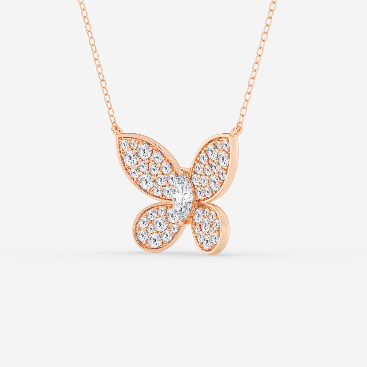 Wisiorek w kształcie motyla Marquise Lab Grown Diamond Petite Pave | GBP029 | f4c6883f4268