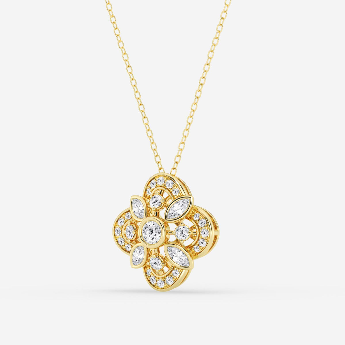 Okrągły i markowy wisiorek w stylu vintage, diamentowy, hodowany w laboratorium | GBP028 | e58dddc2196c