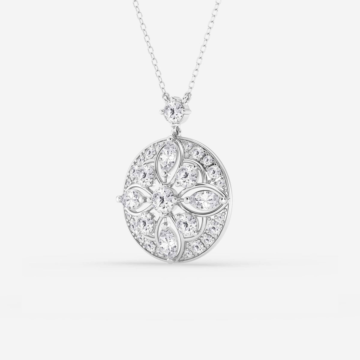Rund og Marquise Lab Grown Diamond Vintage Pendant | GBP044 | d15002f148f3
