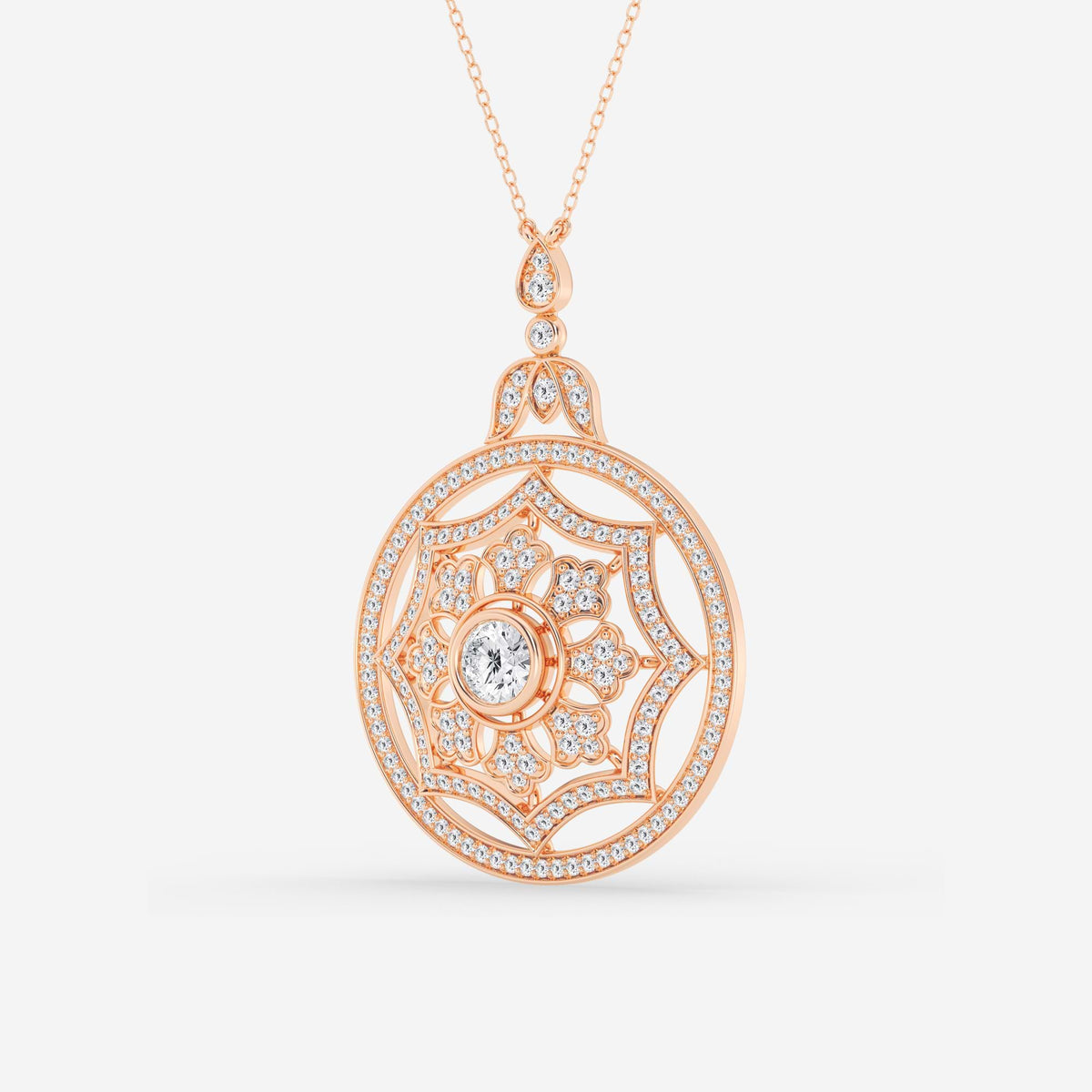 design vintage, lapidação redonda — Pendente com diamantes de laboratório | GBP071 | 4b223b37d108