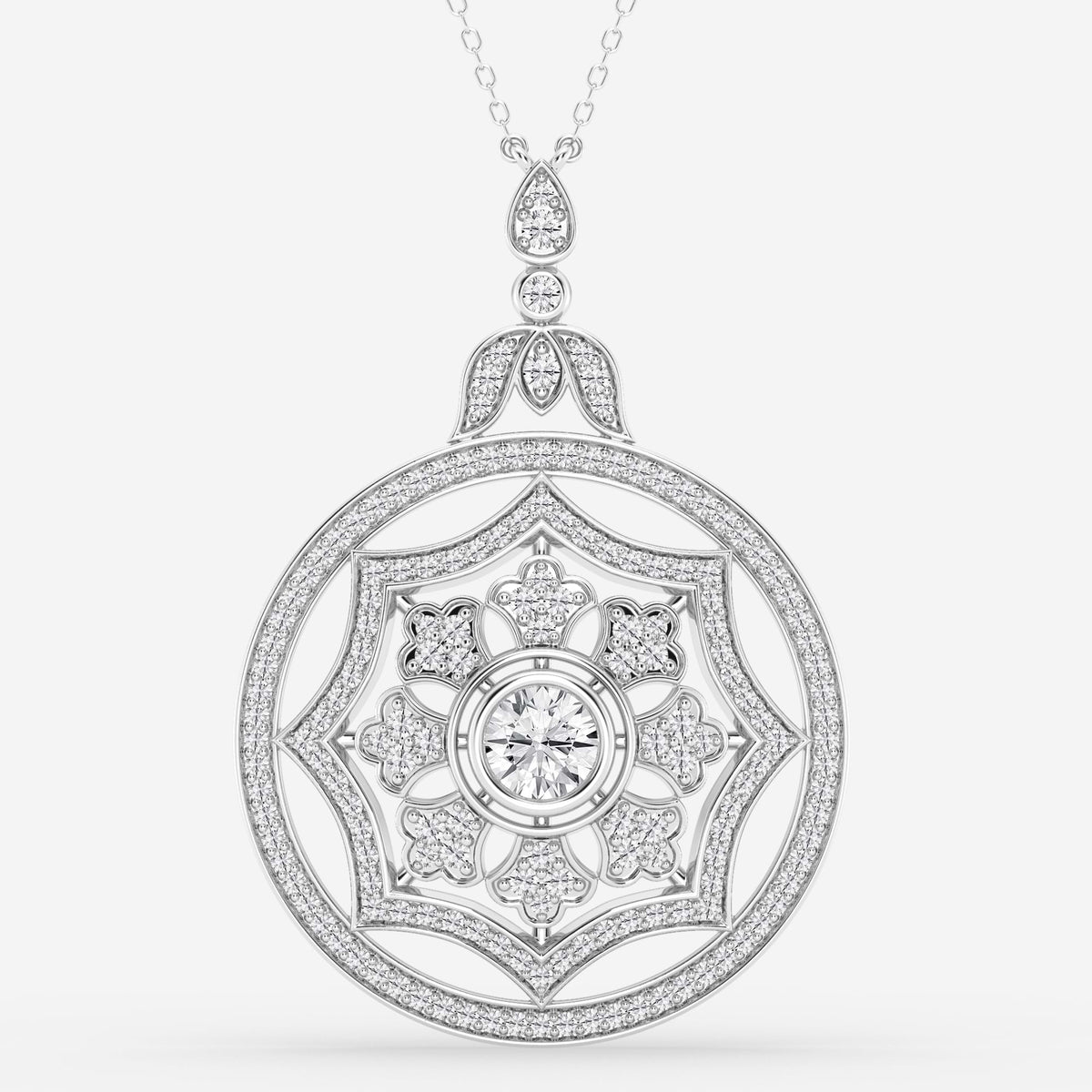 design vintage, lapidação redonda — Pendente com diamantes de laboratório | GBP071 | 6c3a966307c1
