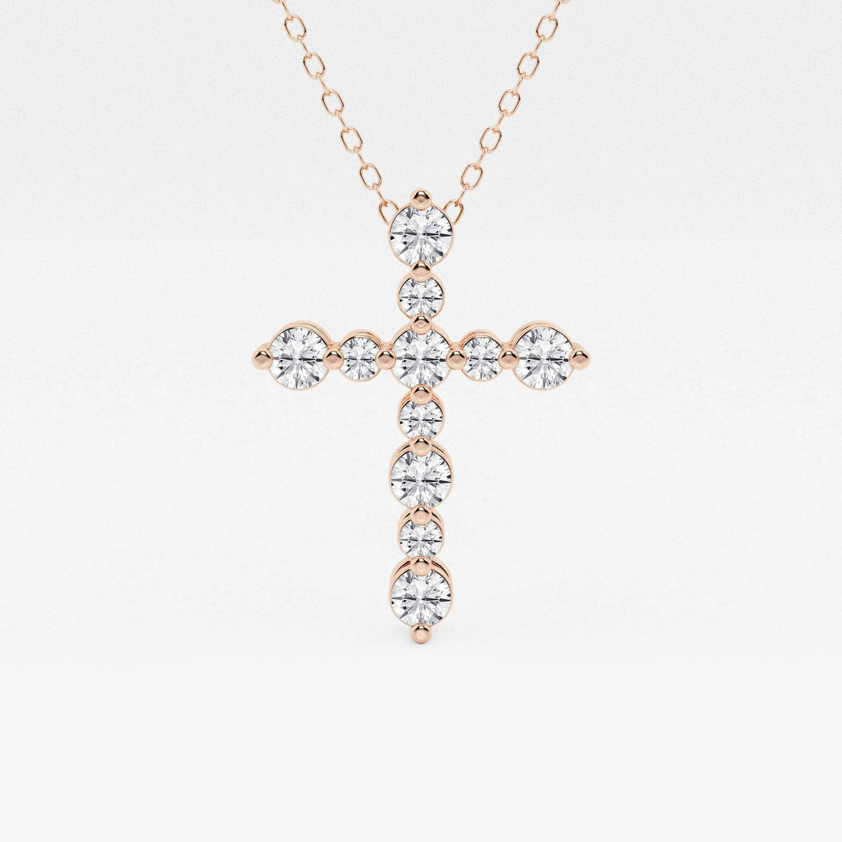 Rund Lab-dyrket Diamond Floating Cross Pendant | GBP048 | 7b0ed94c6a9b