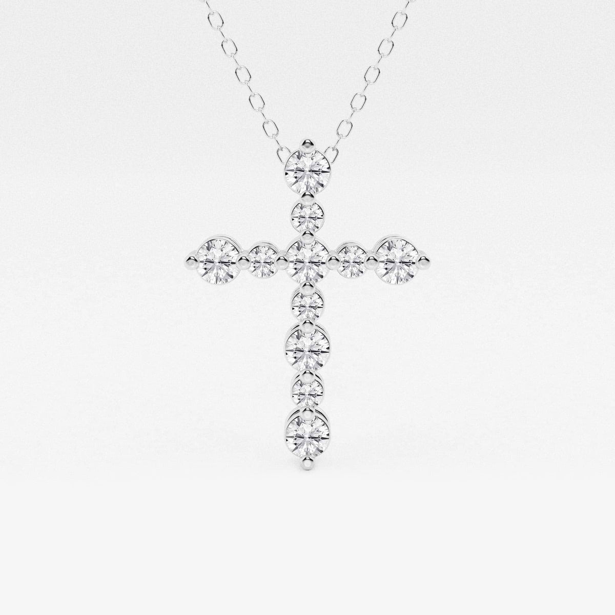 Rund Lab-dyrket Diamond Floating Cross Pendant | GBP048 | d97d152897c2