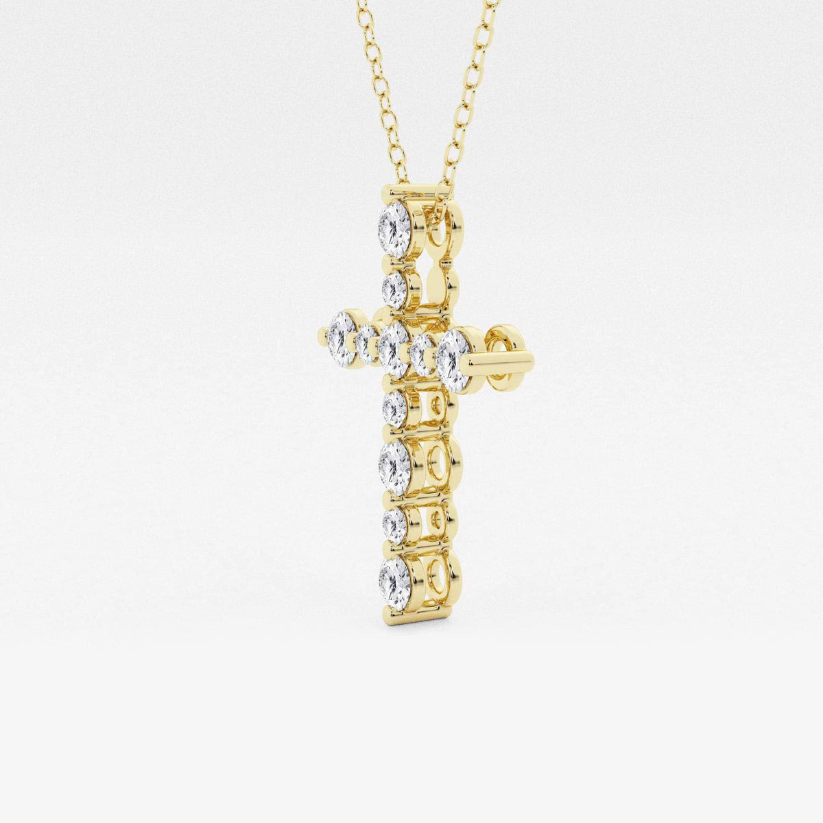 Rund Lab-dyrket Diamond Floating Cross Pendant | GBP048 | 12ab3fac2685