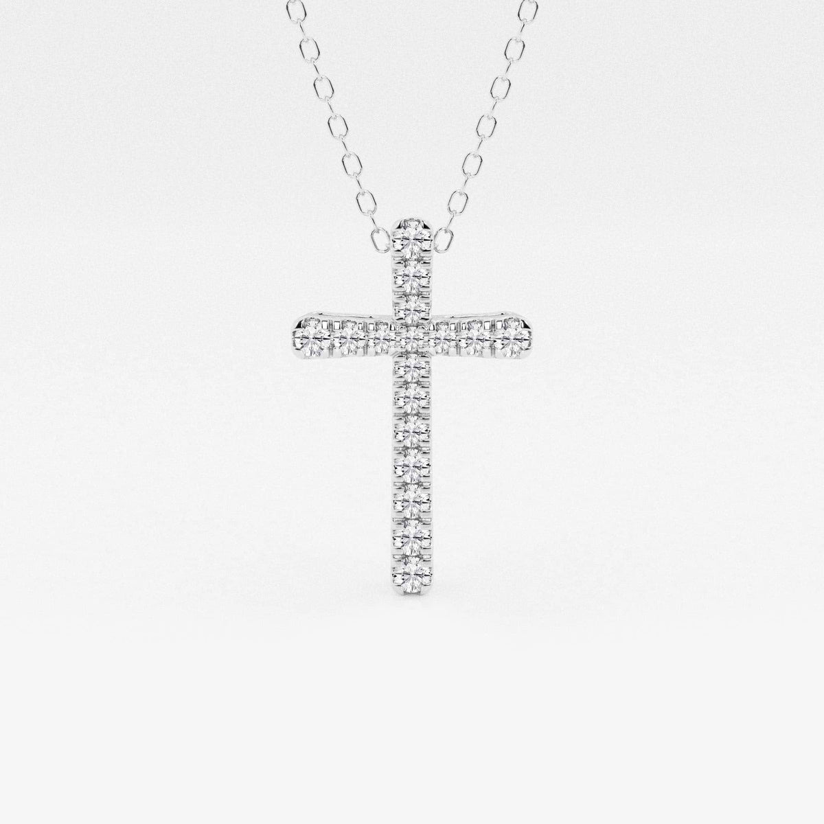 Rund Lab Grown Diamond French Pave Cross anheng | GBP045 | 59cd03f73257