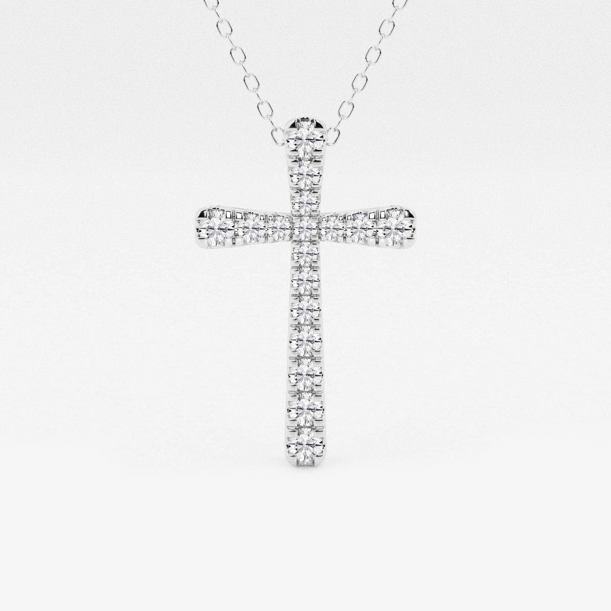 Rund Lab Grown Diamond French Pave Cross anheng | GBP045 | 4866a5fc1ccf