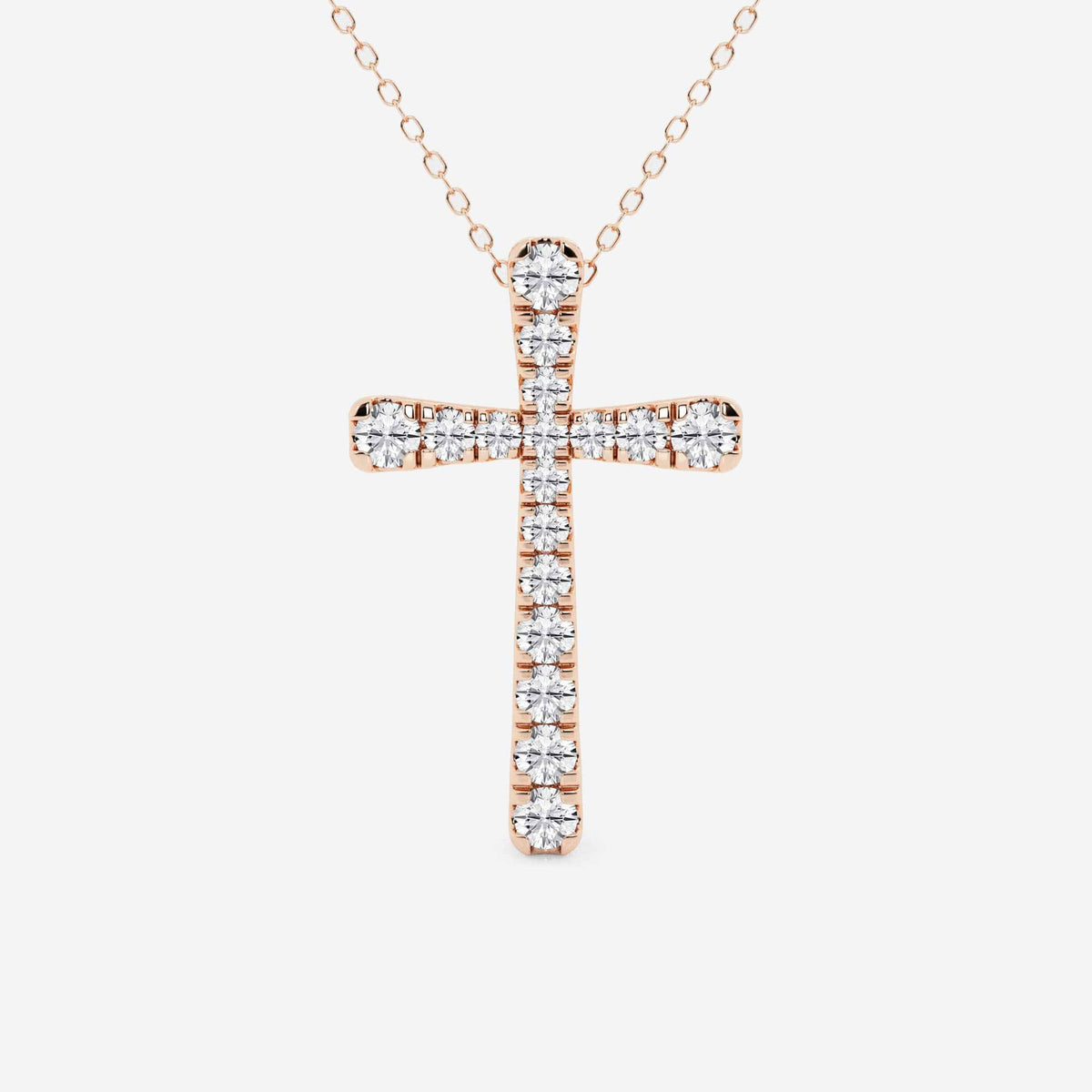Rund Lab Grown Diamond French Pave Cross anheng | GBP045 | ab896b37e615