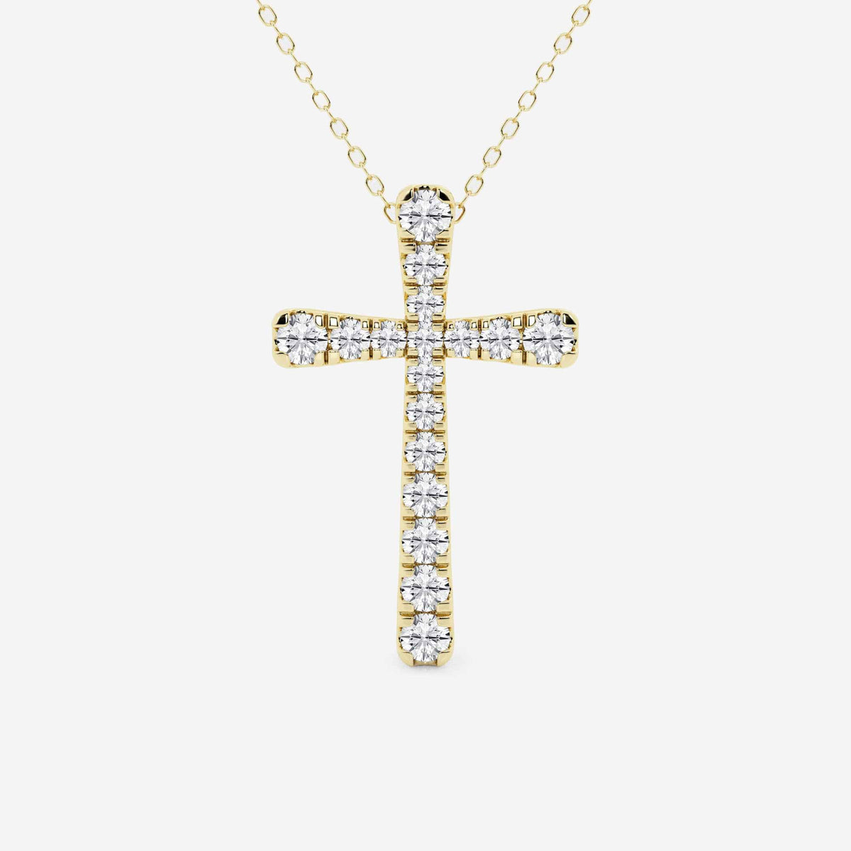 Rund Lab Grown Diamond French Pave Cross anheng | GBP045 | 28695c7f7f88