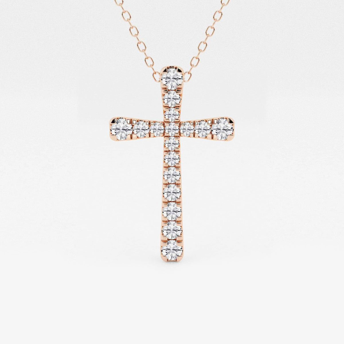 Rund Lab Grown Diamond French Pave Cross anheng | GBP045 | 76c268dcb014