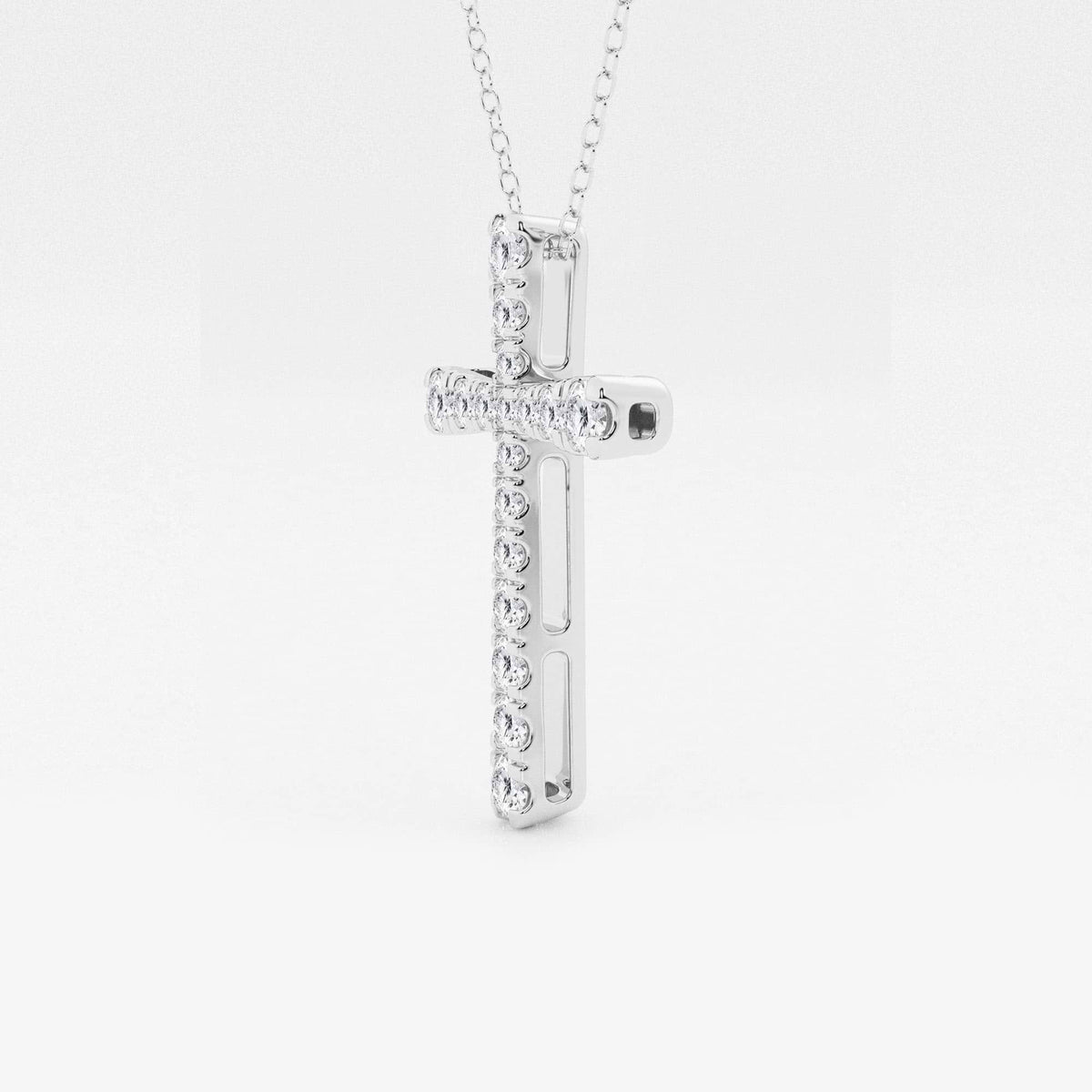 Rund Lab Grown Diamond French Pave Cross anheng | GBP045 | c55a1d0ac180