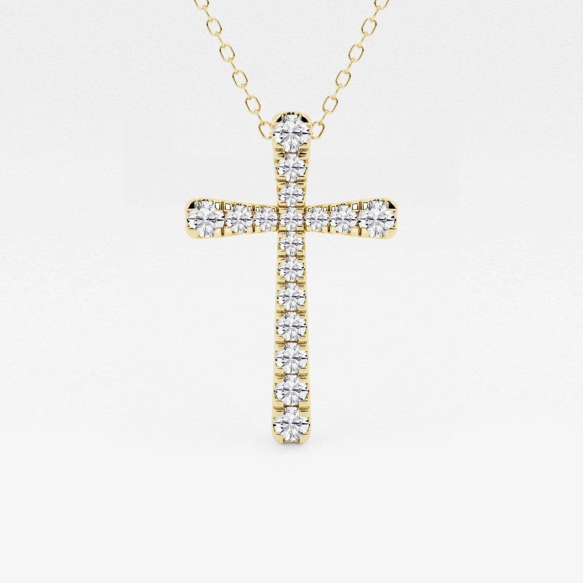 Rund Lab Grown Diamond French Pave Cross anheng | GBP045 | fc677025c648
