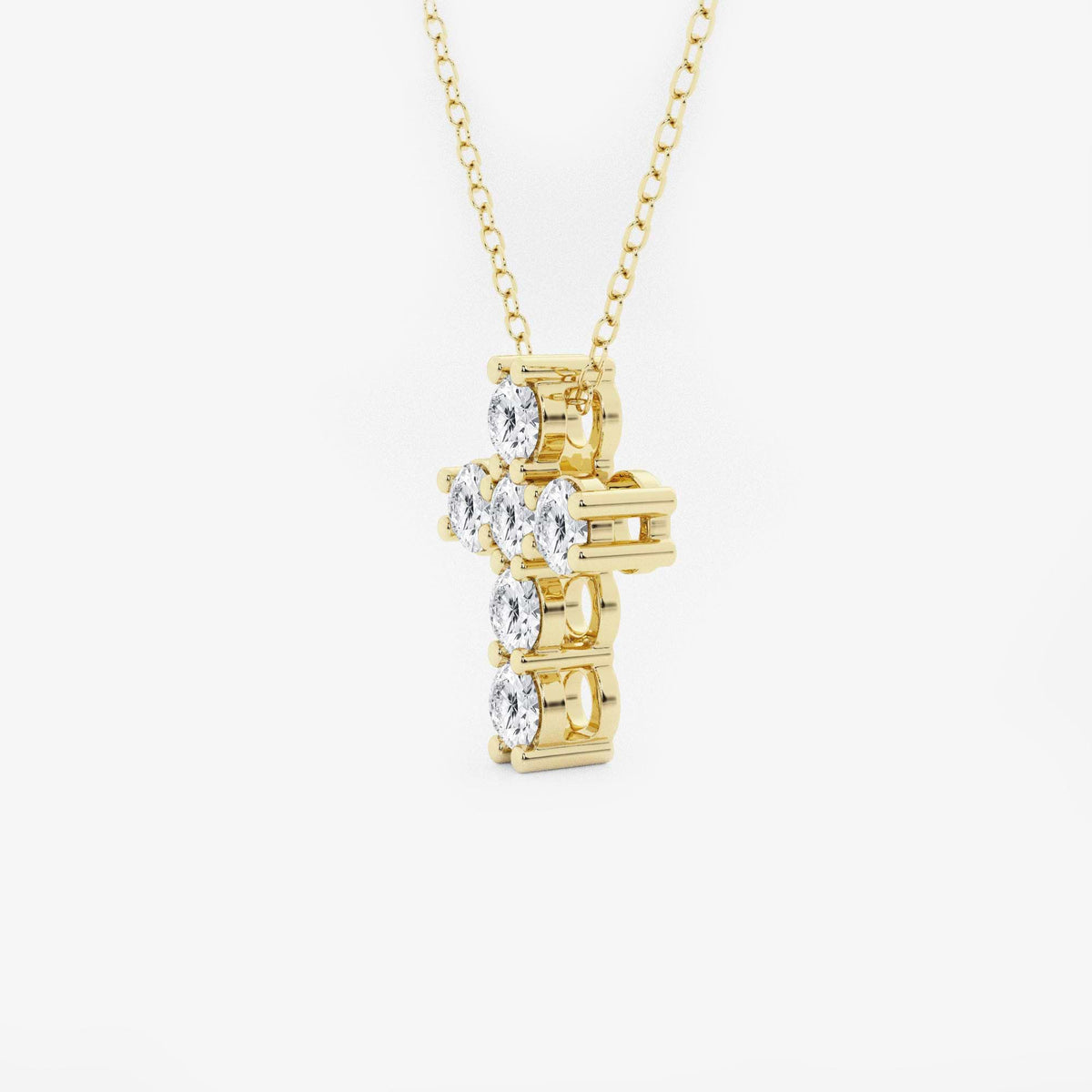 Rund labbodlad diamant Petite Cross hängsmycke | GBP004 | fca005f4c204