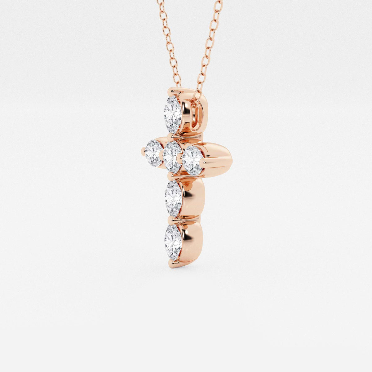 Rund og oval lab-dyrket diamant flytende kors-anheng | GBP034 | 7f6f6554e881