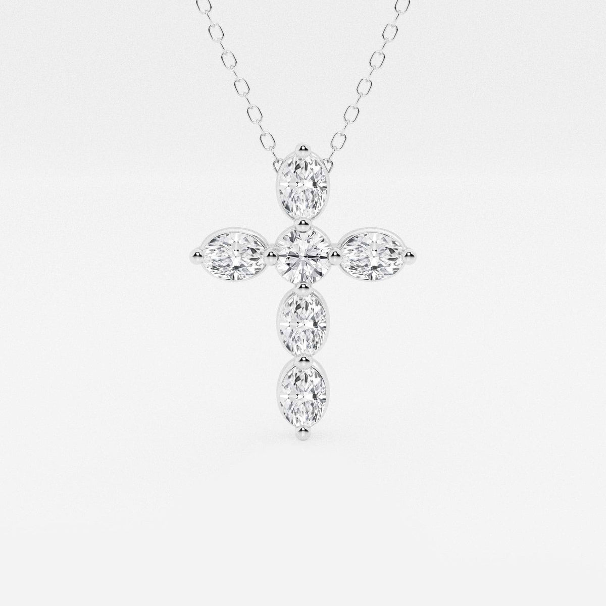 Rund og oval lab-dyrket diamant flytende kors-anheng | GBP034 | d605b95f0fa4