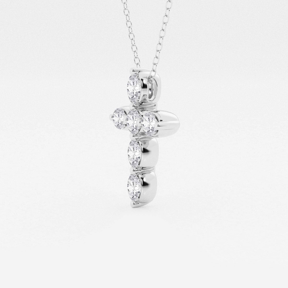 Rund og oval lab-dyrket diamant flytende kors-anheng | GBP034 | b5deb4e47435