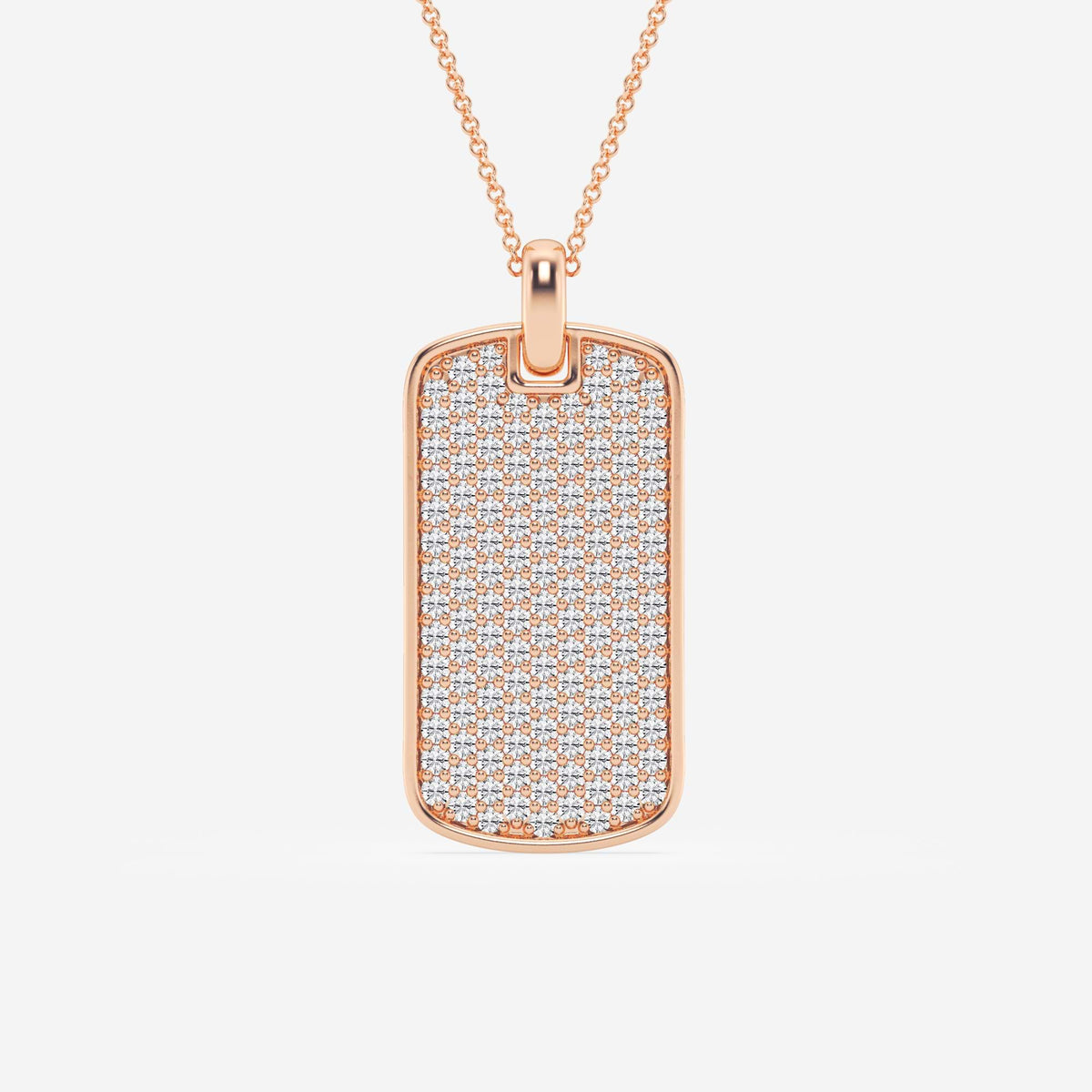 Rund Lab Grown Diamond Dog Tag anheng | GBP046 | 69bb897cea0a