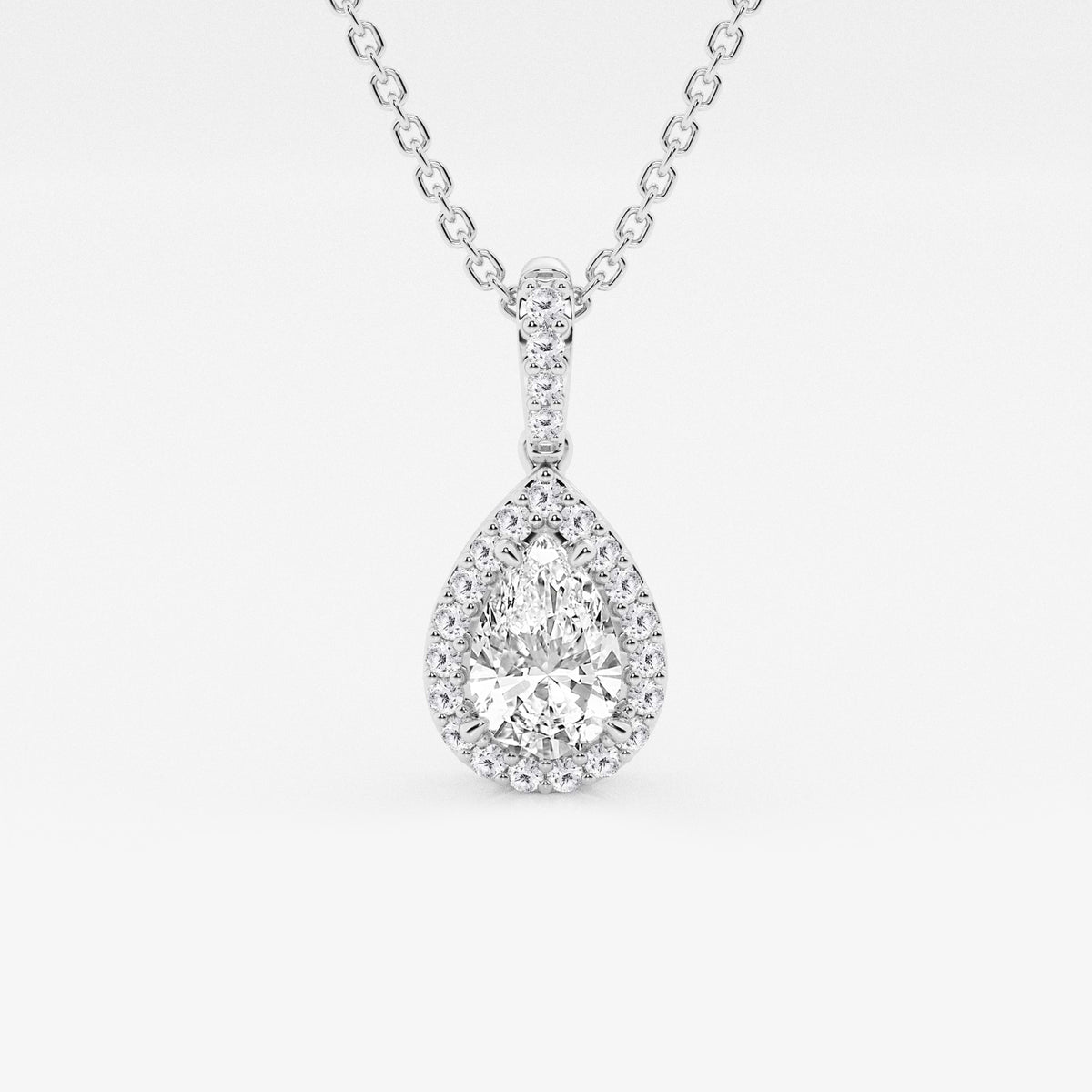 Pære Lab Grown Diamond Halo Pendant | GBP038 | 45d5bf8b012a