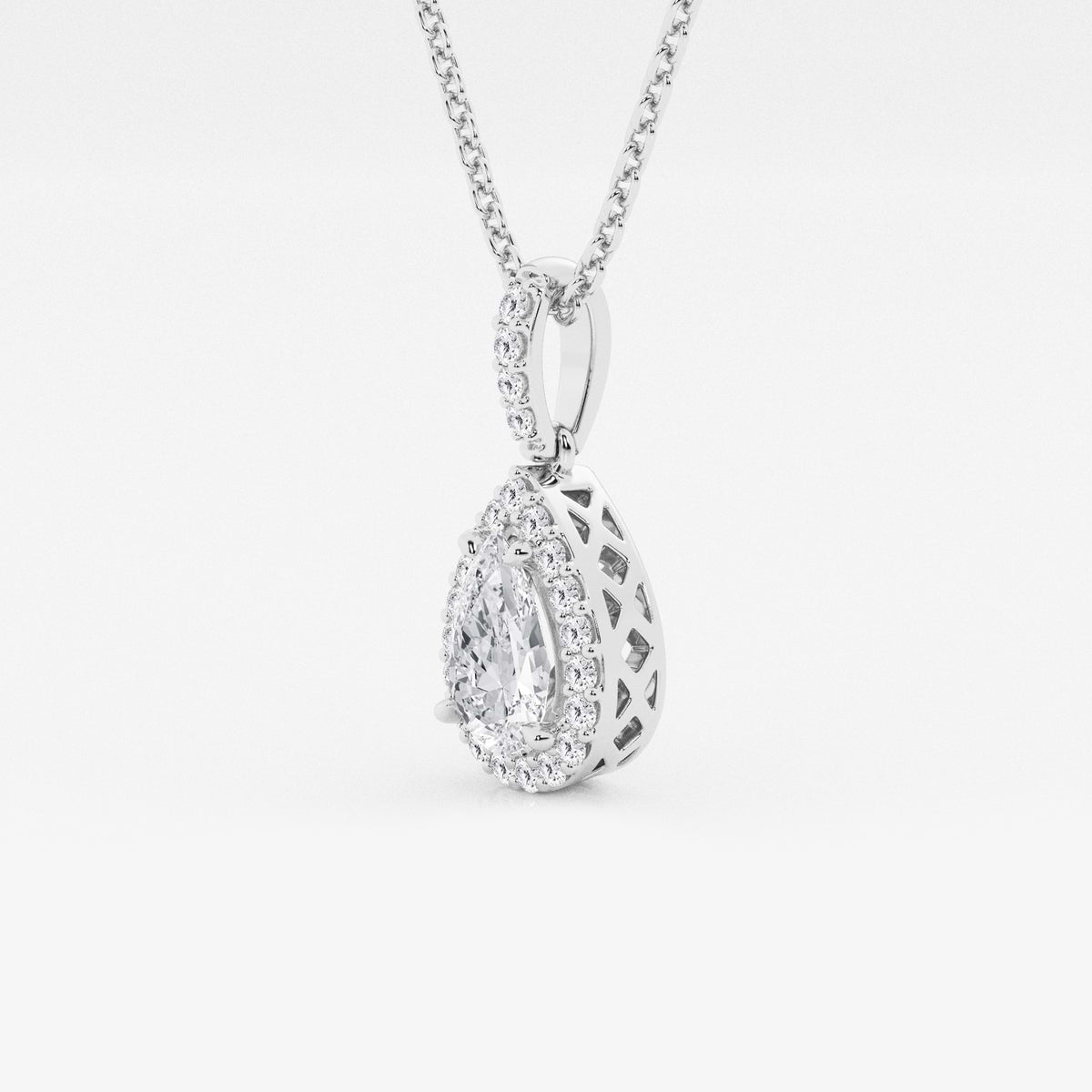Pære Lab Grown Diamond Halo Pendant | GBP038 | 0293aa335bc9