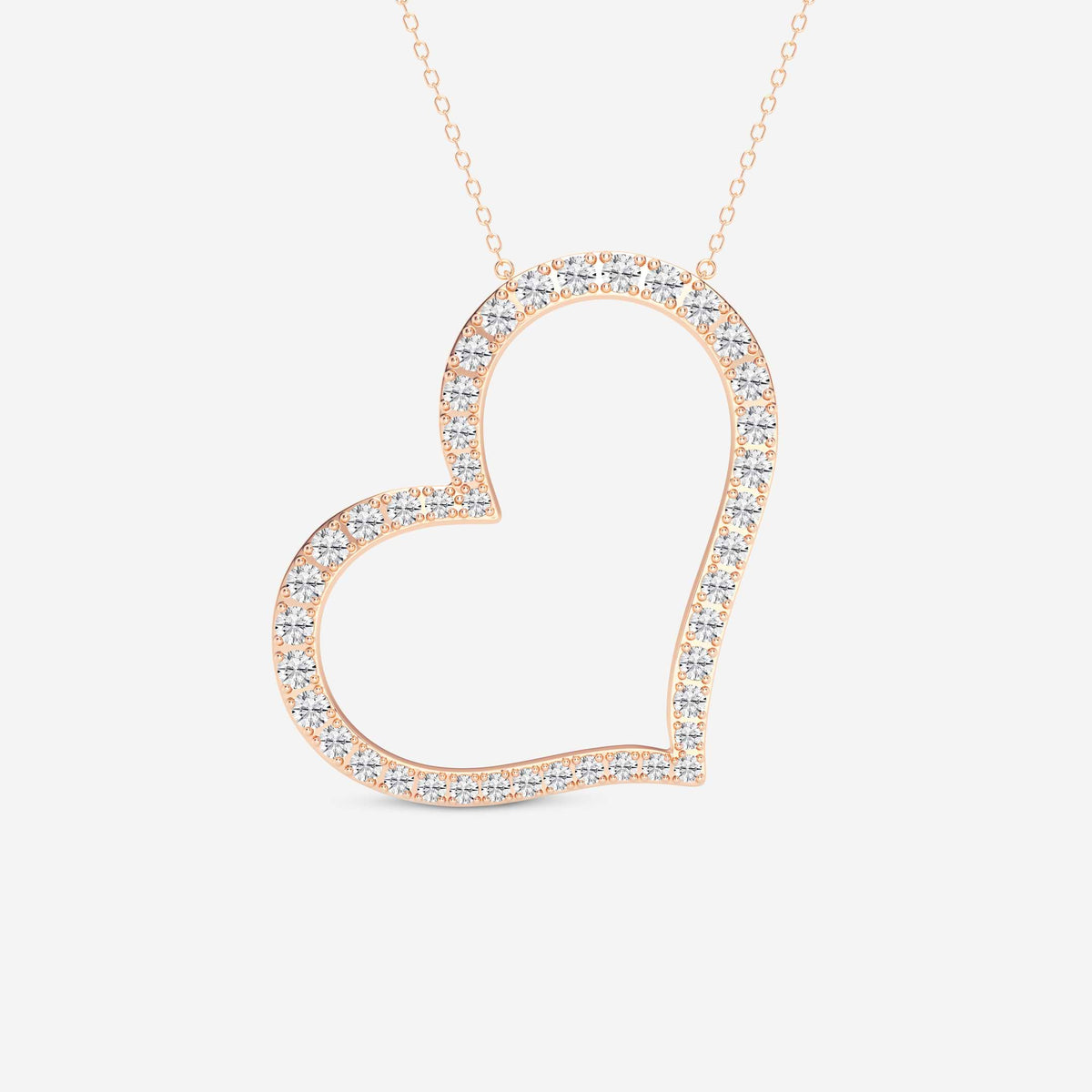 coração horizontal, lapidação redonda — Pendente com diamantes de laboratório | GBP069 | cd4f1efec771