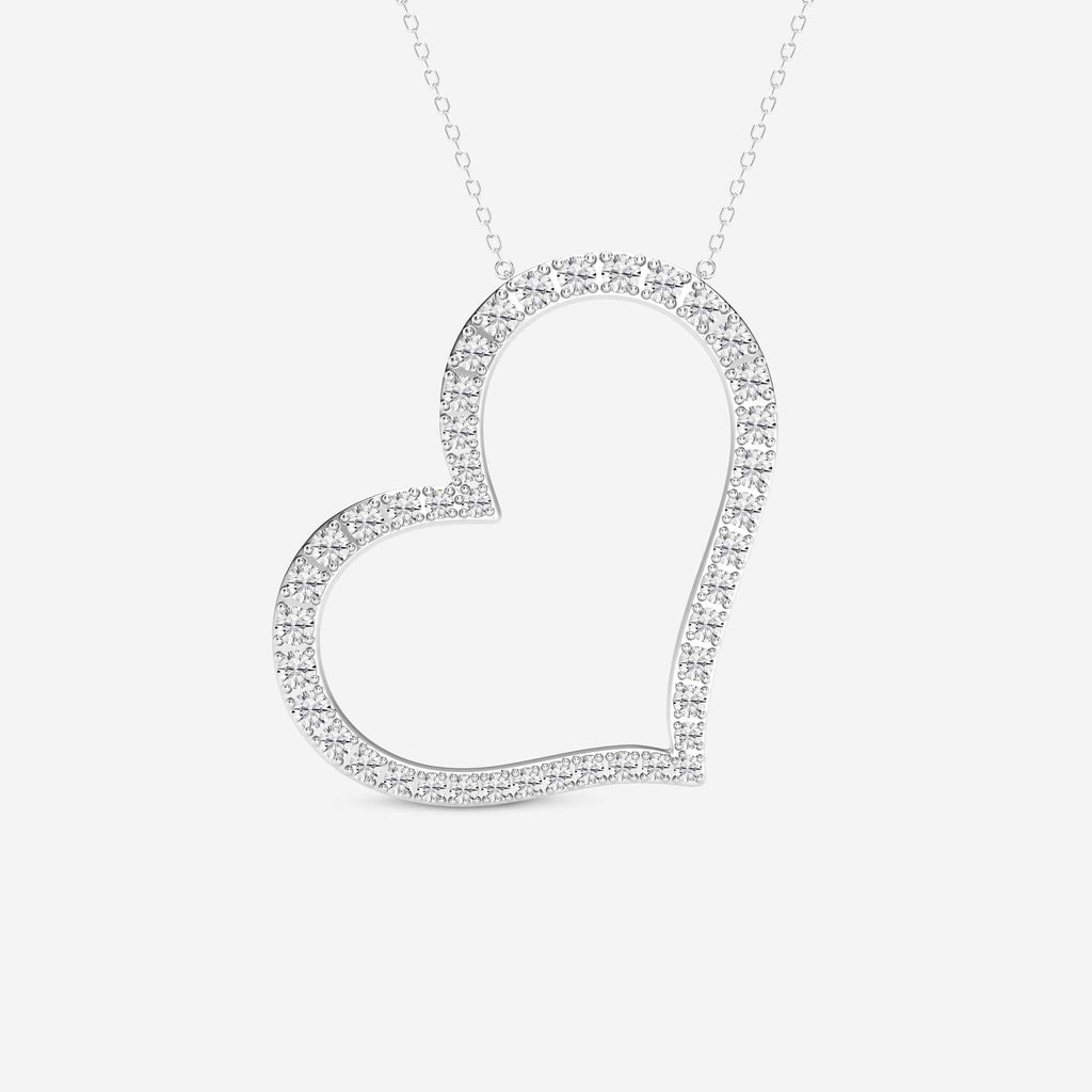 liggende hjerte, rundslip — Anheng med laboratoriedyrkede diamanter | GBP069 | 034e67975ec2