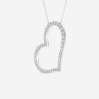 liggende hjerte, rundslip — Anheng med laboratoriedyrkede diamanter | GBP069 | d09ddc94ec5d