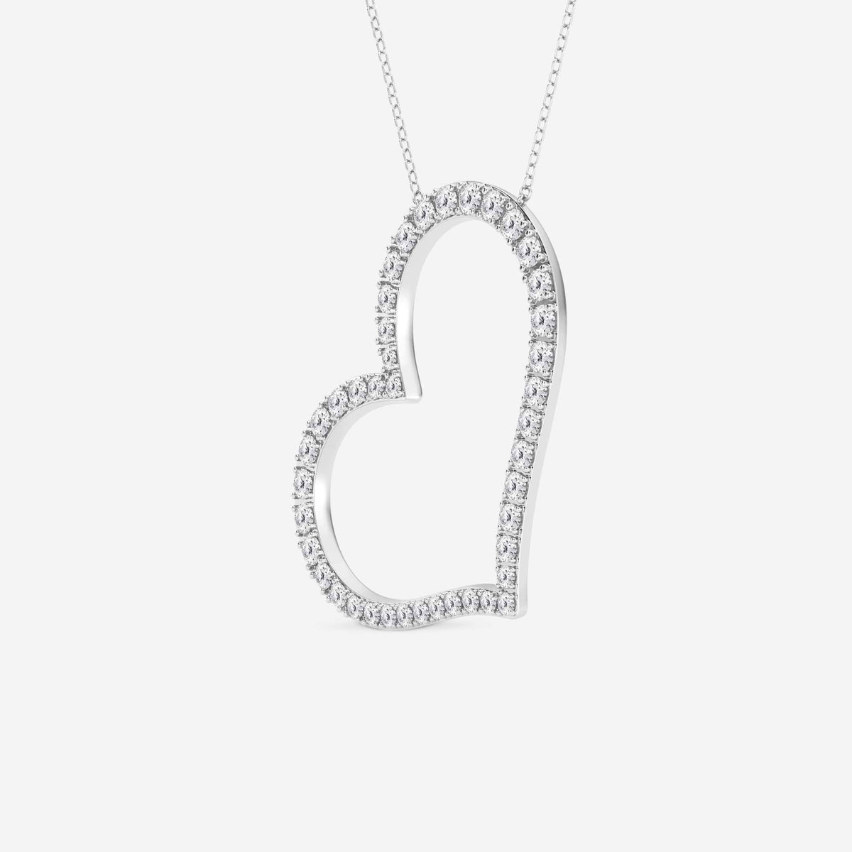 coração horizontal, lapidação redonda — Pendente com diamantes de laboratório | GBP069 | d09ddc94ec5d